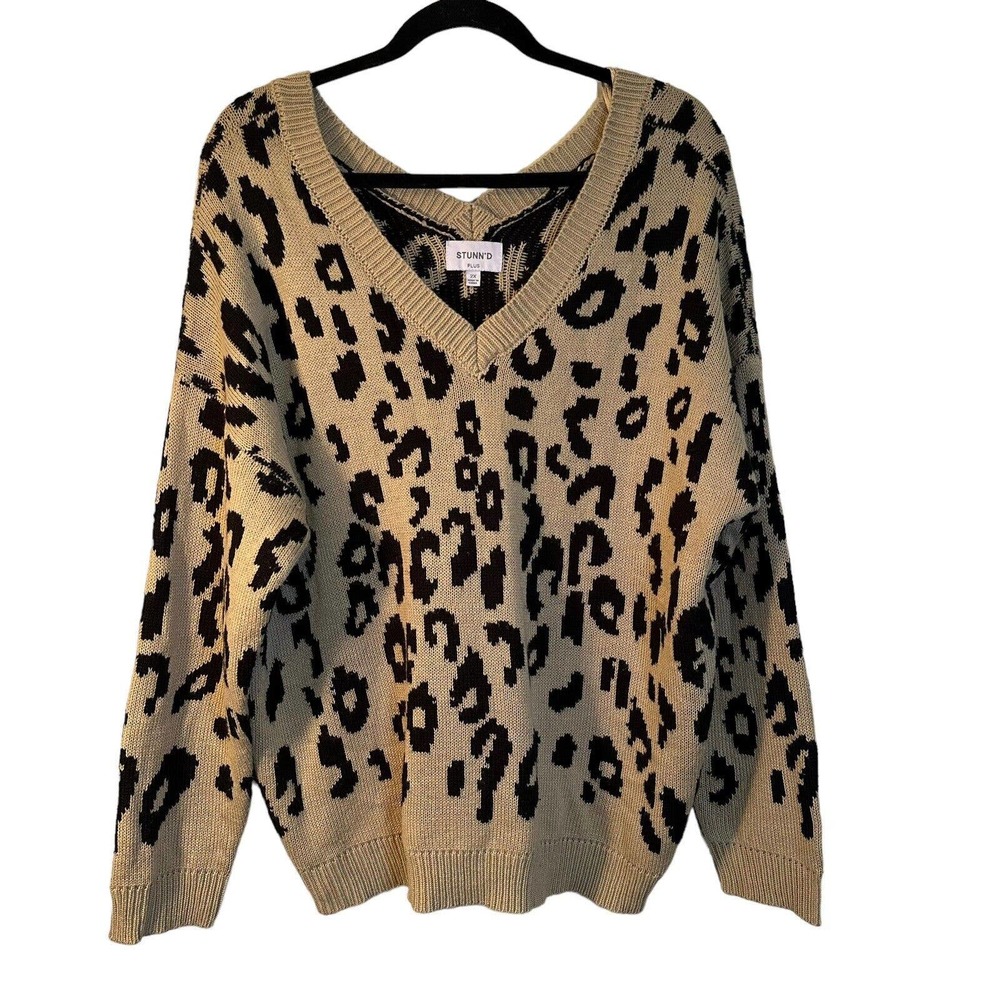 Animal‎ Print Leopard Chettah STUNN*D Brnad Women Size 2XL Sweater